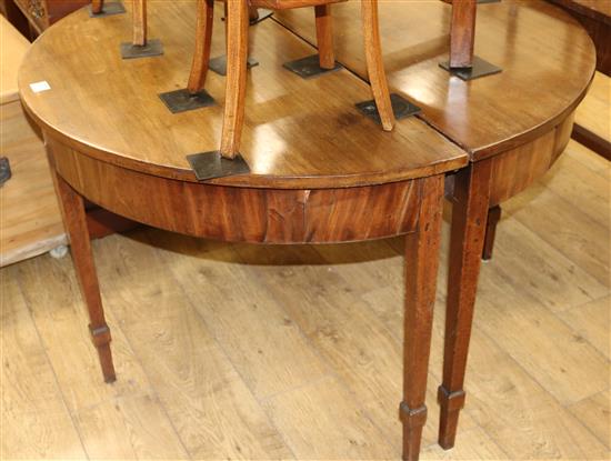 A pair of Georgian D end tables, W.117cm